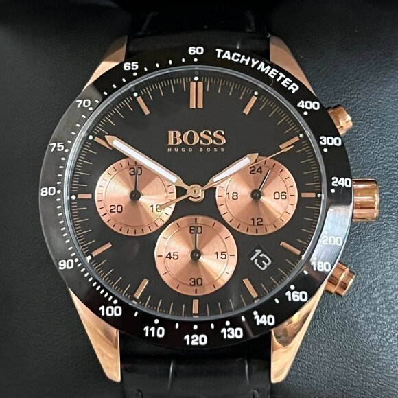 Hugo Boss Men’s Talent Black Leather Chronograph Watch (HB1513580) NEW - Picture 12 of 12